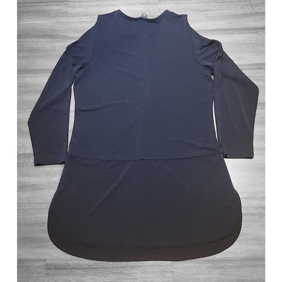 Ralph Lauren LRL Black Cut Out Shoulder Keyhole Long Sleeve Top Women S - Picture 2 of 6